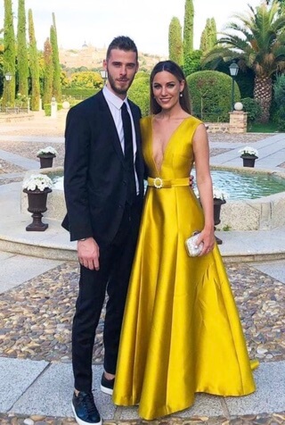 Edurne Garcia Almagro with her husband, David de Gea.